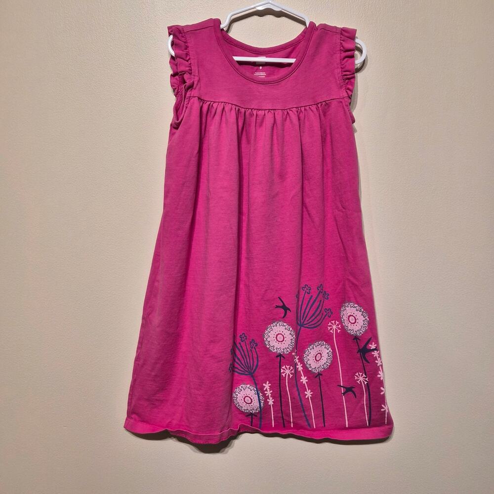 Tea Collection 8 Dress Sleeveless Pink with Flowers 100% Cotton